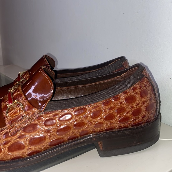 Vintage ALLEN EDMONDS MALIBU 2 TNE ALLIGATOR/ PATENT LOAFER-Mens Size 8.5 - Picture 9 of 16